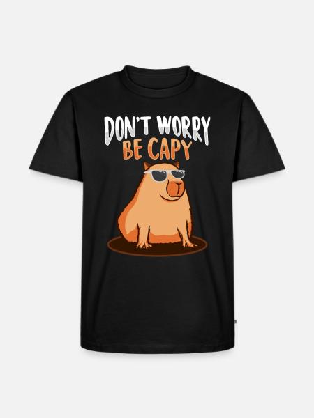 Capybara - Männer Premium Bio T-Shirt - Schwarz