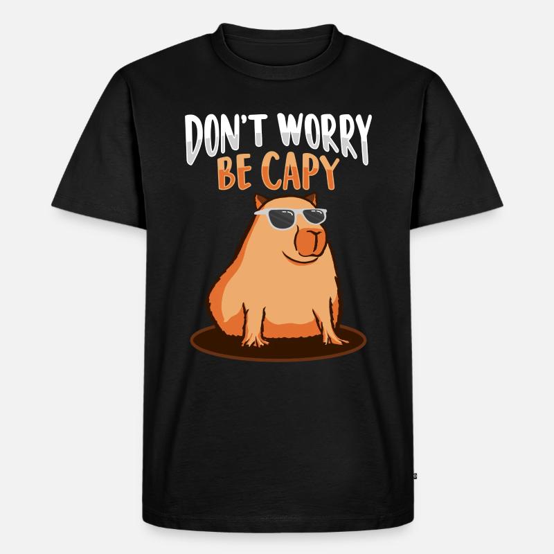 Capybara - Männer Premium Bio T-Shirt - Schwarz