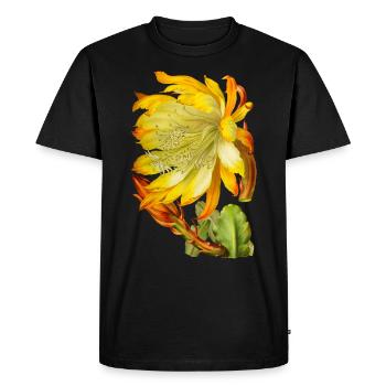 Fleur de cactus vintage, illustration victorienne - T-shirt Premium bio Homme - noir - Devant - Nico (187cm)