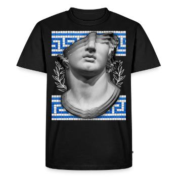 Grèce, sculpture antique, motif sinueux - T-shirt Premium bio Homme - noir - Devant - Nico (187cm)