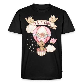 Baby Girl, Teddy Bear Baby, Cute Design C’est une fille - T-shirt Premium bio Homme - noir - Devant - Nico (187cm)