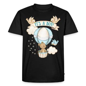 Baby-Boy, Teddy Bear-Baby, Cute-Design It's-A-Boy - Men's Premium Organic T-Shirt - black - Front - Nico (187cm)