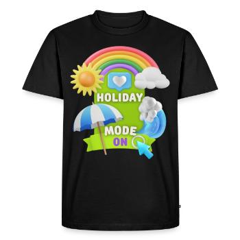 Vacances, Holiday-Mode-On dicton drôle, conception 3D - T-shirt Premium bio Homme - noir - Devant - Nico (187cm)