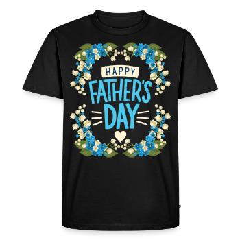 Fête des Pères Fête des Pères Typographie motif du muguet - T-shirt Premium bio Homme - noir - Devant - Nico (187cm)