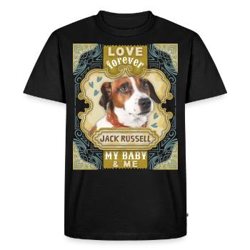 Jack Russell Terrier, chien, disant l’amour pour toujours - T-shirt Premium bio Homme - noir - Devant - Nico (187cm)