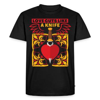 Love-Love, dicton amusant pour la Saint-Valentin - T-shirt Premium bio Homme - noir - Devant - Nico (187cm)
