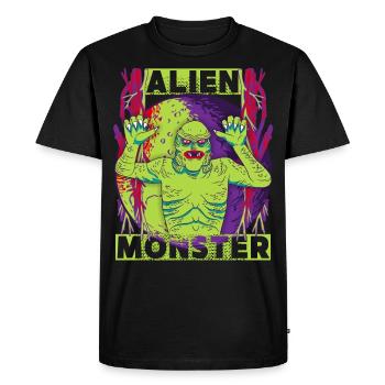 Alien Alien Alien Monster Funny Saying - Men's Premium Organic T-Shirt - black - Front - Nico (187cm)