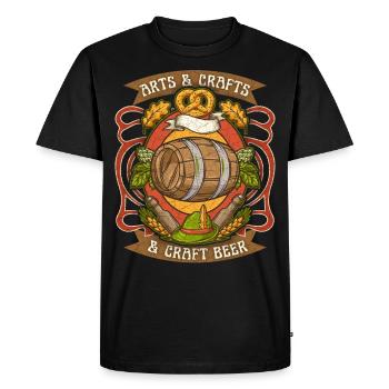 Arts & Crafts, Craft-Beer Art and Beer - Men's Premium Organic T-Shirt - black - Front - Nico (187cm)