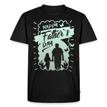 Fête des Pères, Père et Fille, Bonne Fête des Pères - T-shirt Premium bio Homme - noir - Devant - Nico (187cm)