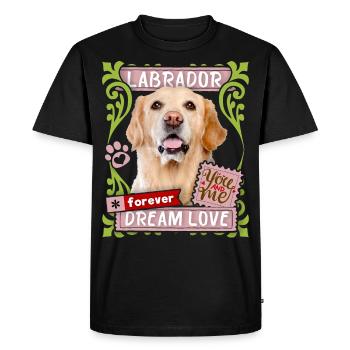 Labrador pedigree dog, chien disant Forever-Dream-Love - T-shirt Premium bio Homme - noir - Devant - Nico (187cm)