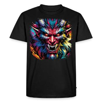 Démon Graffiti Démon Street Art Diable - T-shirt Premium bio Homme - noir - Devant - Nico (187cm)