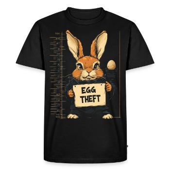 Bunny Egg Thief Easter Bunny Mugshot Police Photo Easter - Men's Premium Organic T-Shirt - black - Front - Nico (187cm)