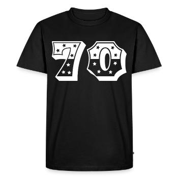 Numéro 70 - T-shirt Premium bio Homme - noir - Devant - Nico (187cm)