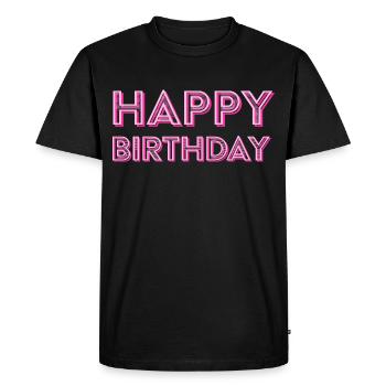 Félicitations Idée cadeau de vœux d’anniversaire - T-shirt Premium bio Homme - noir - Devant - Nico (187cm)