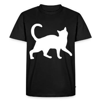 Chat blanc - T-shirt Premium bio Homme - noir - Devant - Nico (187cm)