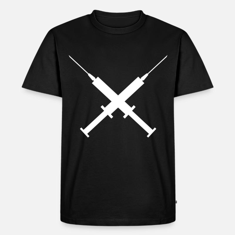 Spritze - Männer Premium Bio T-Shirt - Schwarz
