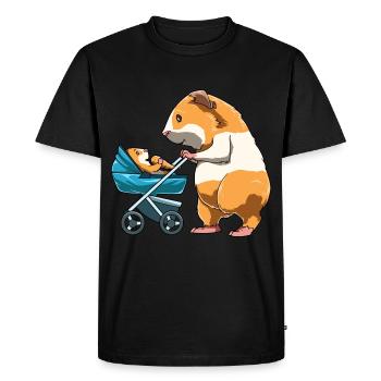 Guinea Pig Mama Stroller Guinea Pig - Men's Premium Organic T-Shirt - black - Front - Nico (187cm)