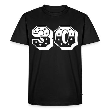 Number 30 - Men's Premium Organic T-Shirt - black - Front - Nico (187cm)