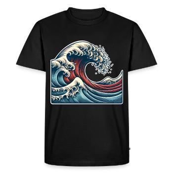 Vague - T-shirt Premium bio Homme - noir - Devant - Nico (187cm)