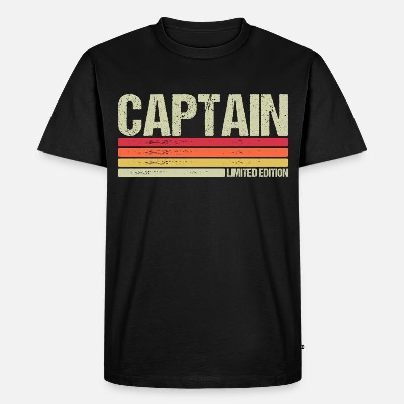 Captain - Männer Premium Bio T-Shirt - Schwarz
