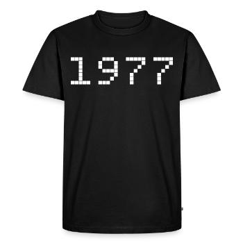 1977 Année de naissance - T-shirt Premium bio Homme - noir - Devant - Nico (187cm)