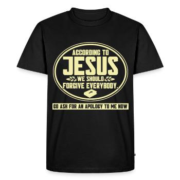 Jésus Bible Église religieuse chrétienne Don - T-shirt Premium bio Homme - noir - Devant - Nico (187cm)