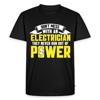 Electrician Electrical Engineer - Men's Premium Organic T-Shirt - black - Front - Nico (187cm)