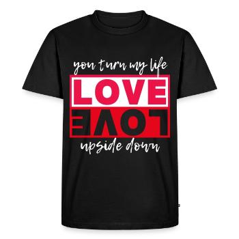 Love-Love Typography, Valentine's Day - Men's Premium Organic T-Shirt - black - Front - Nico (187cm)