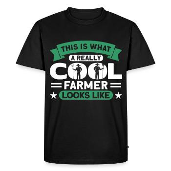 Farmer Tractor Tractor Driver Gift - Men's Premium Organic T-Shirt - black - Front - Nico (187cm)