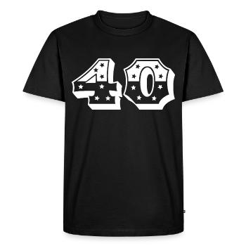 Numéro 40 - T-shirt Premium bio Homme - noir - Devant - Nico (187cm)