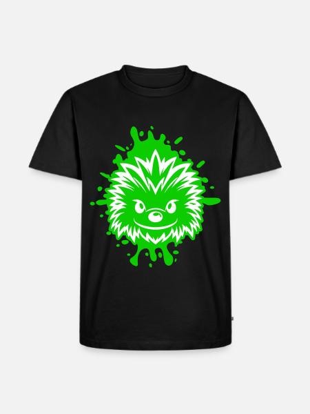Igel Comic - Männer Premium Bio T-Shirt - Schwarz
