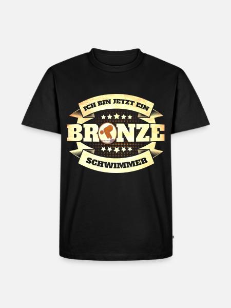 Schwimmer Schwimmprüfung Bronze Geschenk - Männer Premium Bio T-Shirt - Schwarz