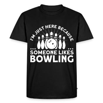 Je ne suis ici que pour le bowling Bowling - T-shirt Premium bio Homme - noir - Devant - Nico (187cm)