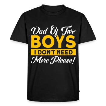 Vintage Père Papa Deux Garçons - T-shirt Premium bio Homme - noir - Devant - Nico (187cm)
