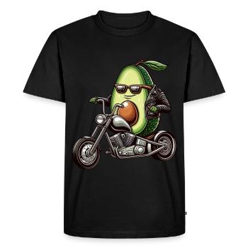 Moto Concombre Aventure Liberté - T-shirt Premium bio Homme - noir - Devant - Nico (187cm)