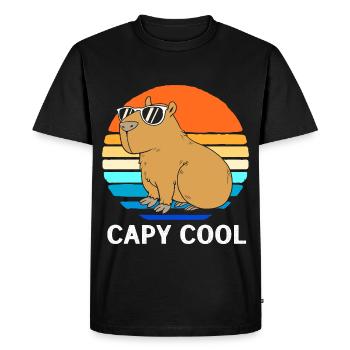 Capibara Capybara - T-shirt Premium bio Homme - noir - Devant - Nico (187cm)