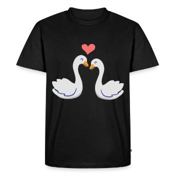 Cygnes amoureux - T-shirt Premium bio Homme - noir - Devant - Nico (187cm)