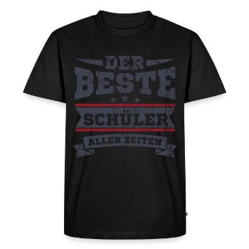 Le meilleur élève de tous les temps cadeau d'école - T-shirt Premium bio Homme - noir - Devant - Nico (187cm)