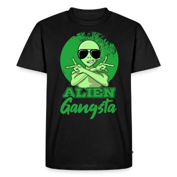 Alien Gangsta UFO Space Extraterrestrial Gift - Men's Premium Organic T-Shirt - black - Front - Nico (187cm)