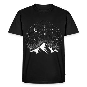 Astro Mountain shooting star good luck gift - Men's Premium Organic T-Shirt - black - Front - Nico (187cm)
