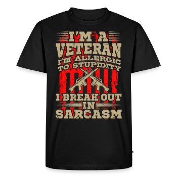 Journée des anciens combattants Je suis un cadeau d'ancien combattant - T-shirt Premium bio Homme - noir - Devant - Nico (187cm)