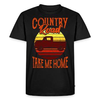 Cadeau de camionneur rétro pickup routes de campagne - T-shirt Premium bio Homme - noir - Devant - Nico (187cm)