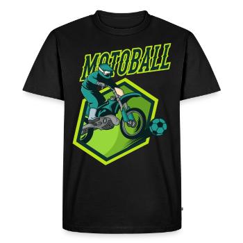 Motoball Biker Vintage Style Moto Ball Geschenk - Männer Premium Bio T-Shirt - Schwarz - Vorne - Nico (187cm)