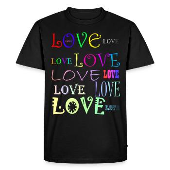 L'amour - T-shirt Premium bio Homme - noir - Devant - Nico (187cm)