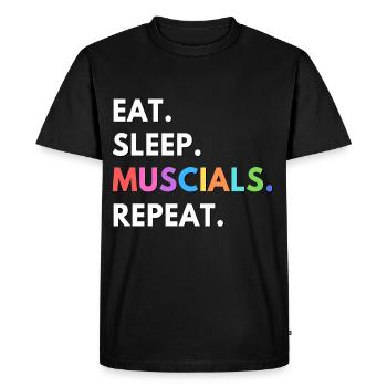 eat sleep muscial repeat - Men's Premium Organic T-Shirt - black - Front - Nico (187cm)