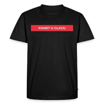 Pamet u glavu - Men's Premium Organic T-Shirt - black - Front - Nico (187cm)