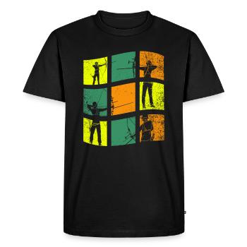 Archer vintage tir à l'arc rétro - T-shirt Premium bio Homme - noir - Devant - Nico (187cm)