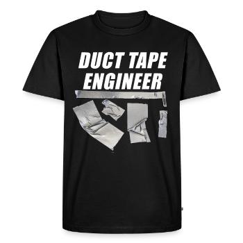 duct tape engineer - Men's Premium Organic T-Shirt - black - Front - Nico (187cm)