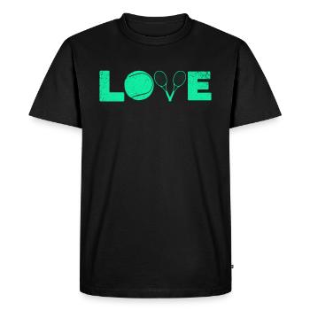 Raquette de tennis Tennis Love - T-shirt Premium bio Homme - noir - Devant - Nico (187cm)