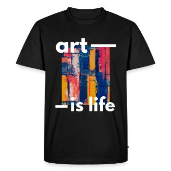 l'art c'est la vie - T-shirt Premium bio Homme - noir - Devant - Nico (187cm)